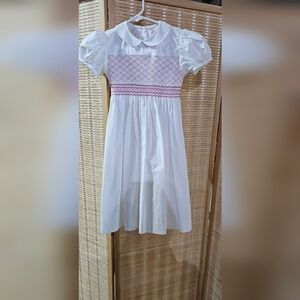 White Dress with Pink Accents